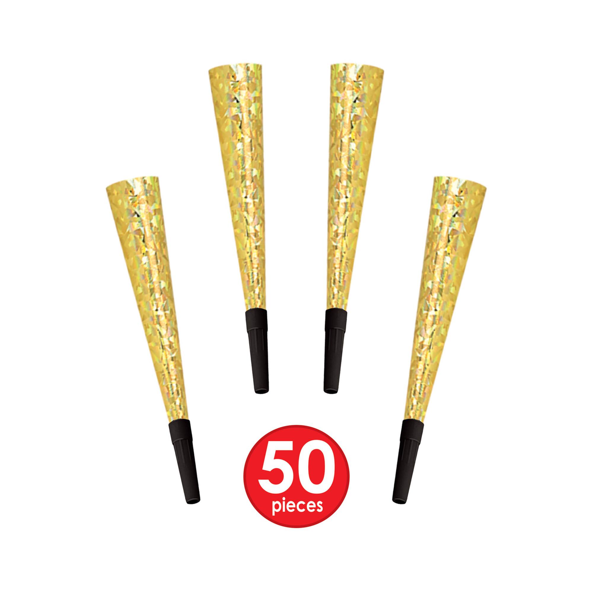Beistle Black & Gold New Year Top Hat Party Favor Kit for 50